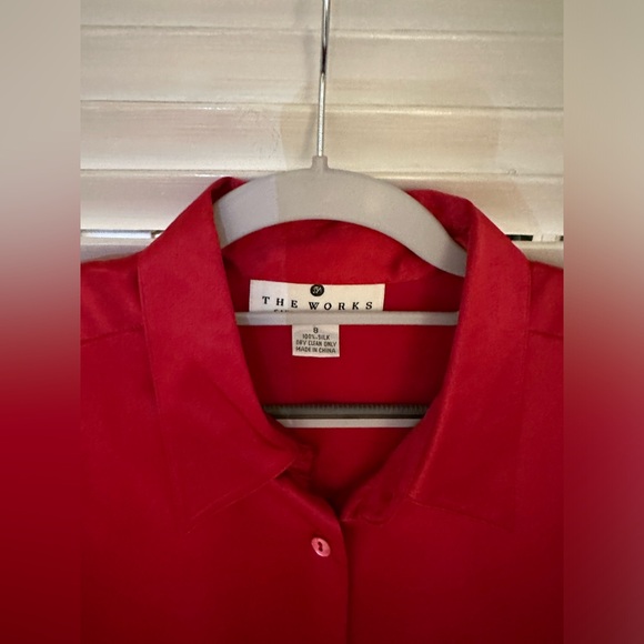 Perfect for the holidays! This red silk blouse from Saks is gorgeous. - Picture 2 of 2